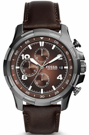 Watch strap Fossil FS5113 Leather Brown 22mm